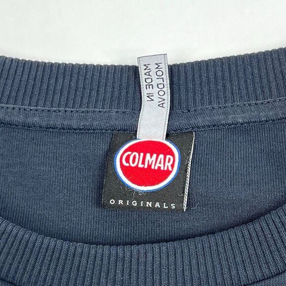 COLMAR Women's Navy Blue Crew Neck Iridescent Logo Pullover Sweatshirt Large - Picture 4 of 6